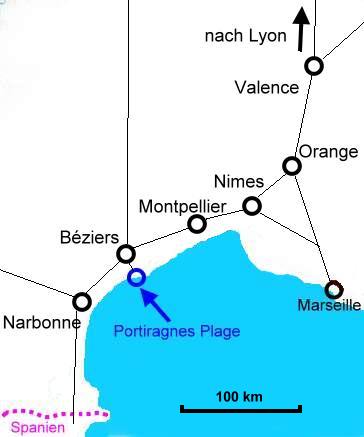 Karte von Südfrankreich